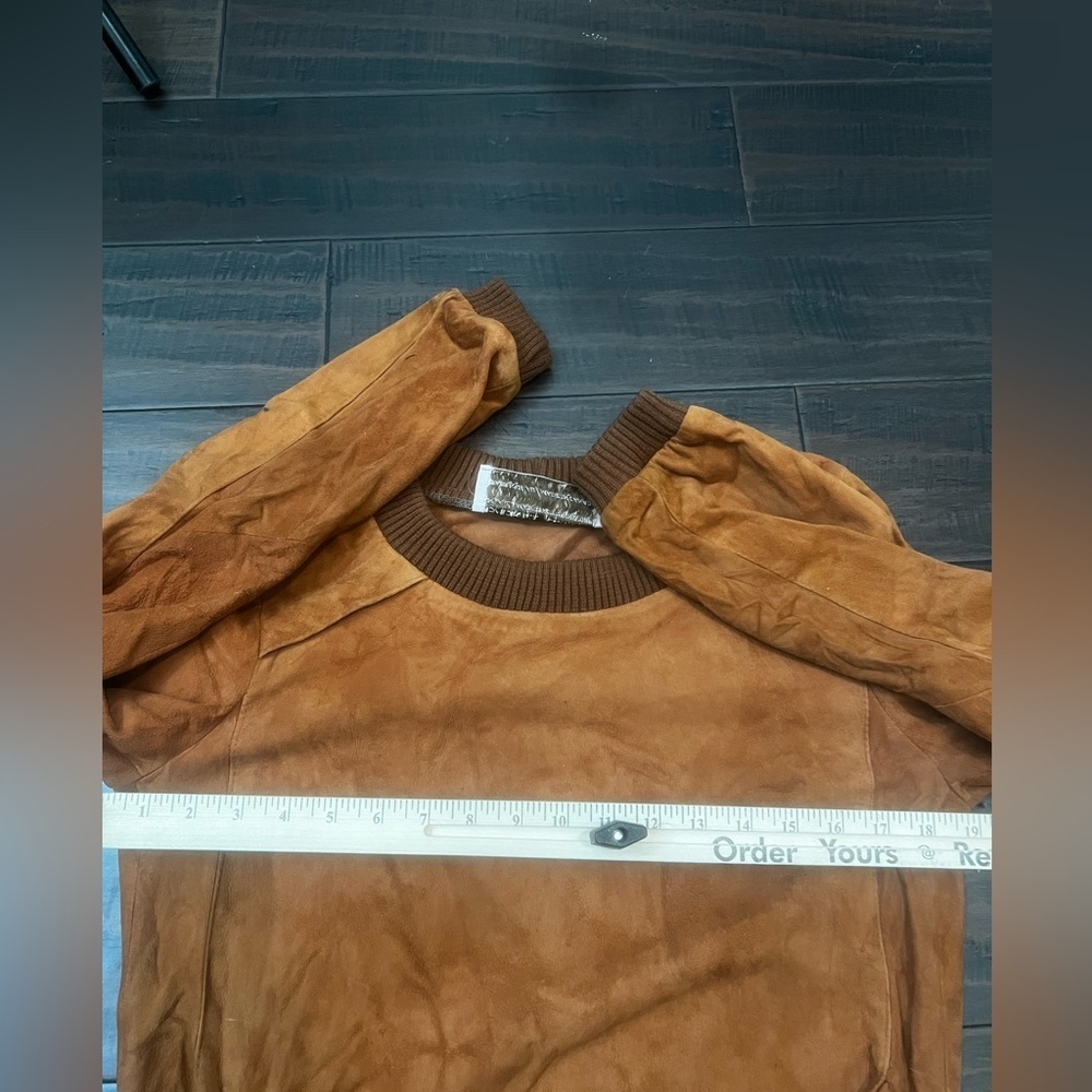 Gabriel Levy Vintage Suede Pullover 70s Sweater - Picture 6 of 6
